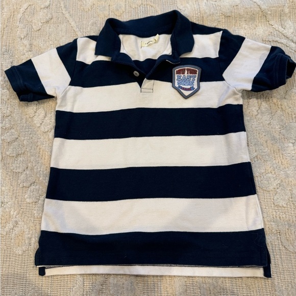 Sfera Other - Sfera (Spain) boys cotton Polo Shirt size 7-8 Navy Blue and white stripes